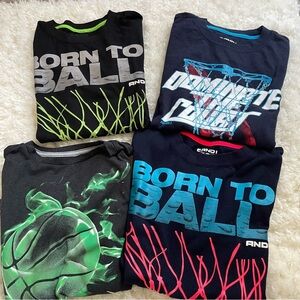 AND1 Kids Boys Basketball T-Shirts Set - Black Blue Gray - M